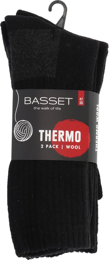 basset thermo sokken 2 pack /wol 43/46 marine