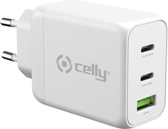 Celly - Thuislader USB + 2 x USB-C 65W PD - Celly