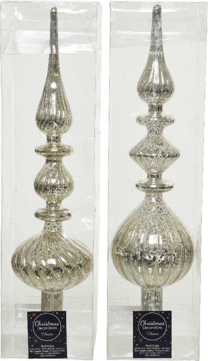 Piek glas d9h35cm zilver a2