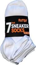 Futsy - 7 Paar - Sneakersokken - Sport sokken - Wit - Maat 35/38 - Unisex
