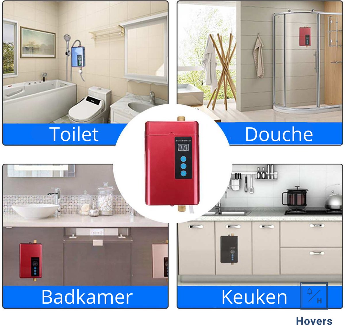 Hovers Elektrische Boiler Douche/Bad/Kraan Snel Warm Water 4000W