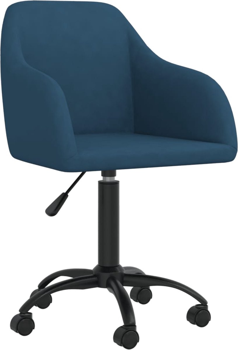 Prolenta Premium - Kantoorstoel draaibaar fluweel blauw