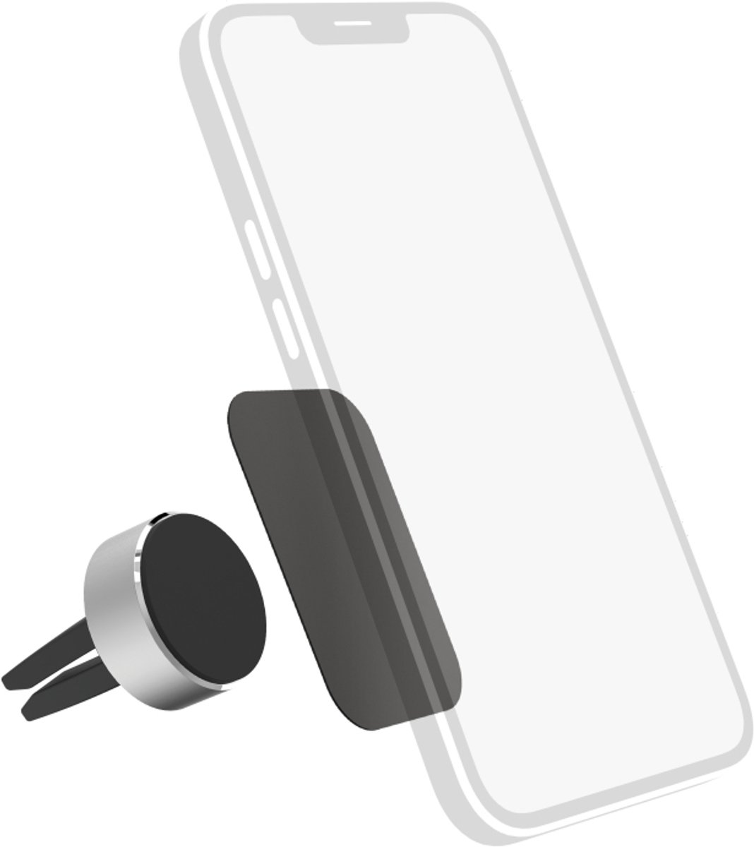 Hama GSM-houder voor de auto "Magnet Alu" voor vent., 360 graden draaib., uni.
