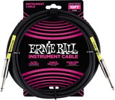 Ernie Ball 6048 geweven gitaar kabel 3 meter zwart 2x rechte jack 6,35 mm