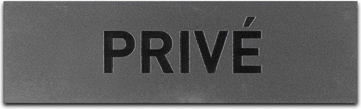 Deurbordje - PRIVÉ - Rechthoek - RVS met Zwart - 45 x 155 mm - Prive - Geen toegang - Deurbord - Zelfklevend