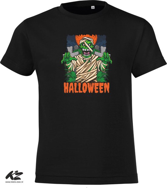 Klere-Zooi - Halloween - Mummy - Zwart Kids T-Shirt - 104 (3/4 jr)