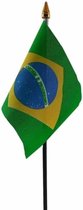 Brazilië Mini Vlaggetje Op Stok 10x15 cm