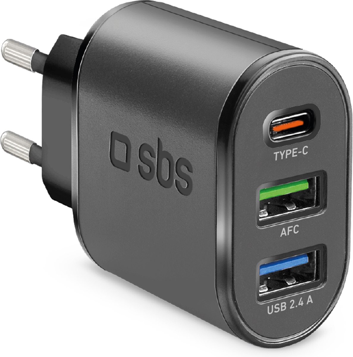 SBS TETR2USBTCPD30W oplader voor mobiele apparatuur Universeel Zwart AC Snel opladen Binnen