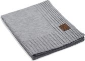 Knit Factory Uni Gebreid Plaid - Woondeken - plaid - Wollen deken - Kleed - Licht Grijs - 160x130 cm