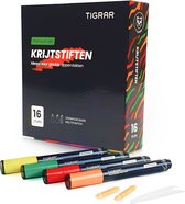 Tigrar Raamstiften Krijt - Premium - 16 kleuren - Met Pincet en 16 Extra Vervangbare Punten