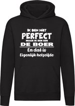 Ik ben niet perfect Boer hoodie | achternaam | jarig | verjaardag | naam | grappig | Unisex | Trui | Sweater | Capuchon | Zwart