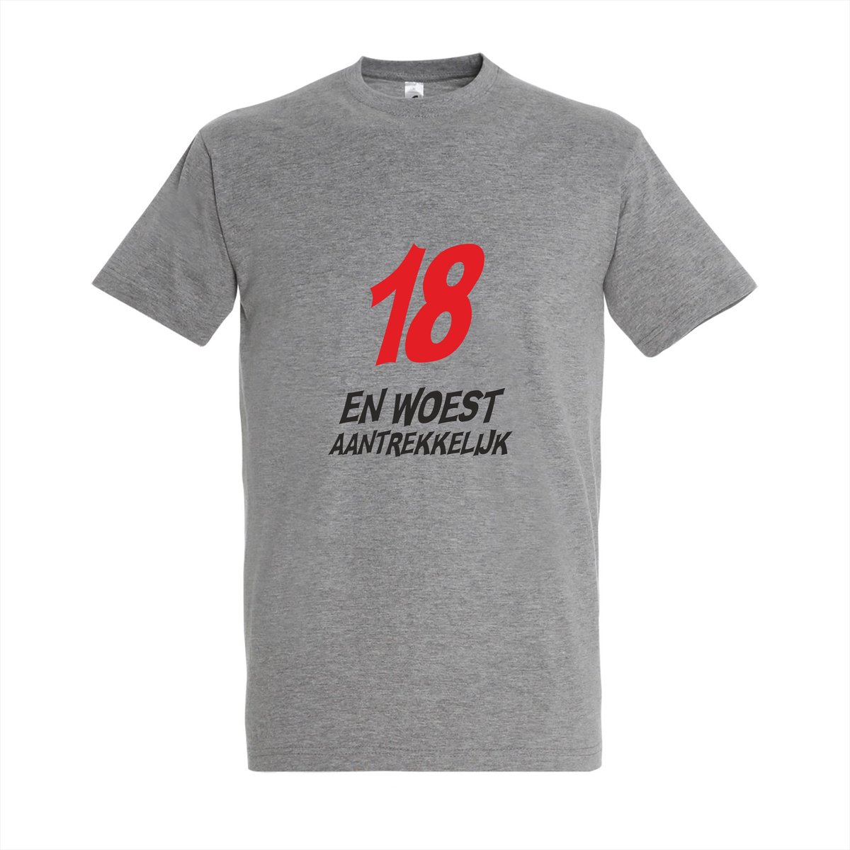 18 jaar verjaardag - T-shirt 18 en woest aantrekkelijk - T-shirt Sport Grey - Maat 3XL - 18 jarigen - 18 jaar versiering - hoera 18 jaar - feestartikelen 18 jaar - verjaardag cadeau