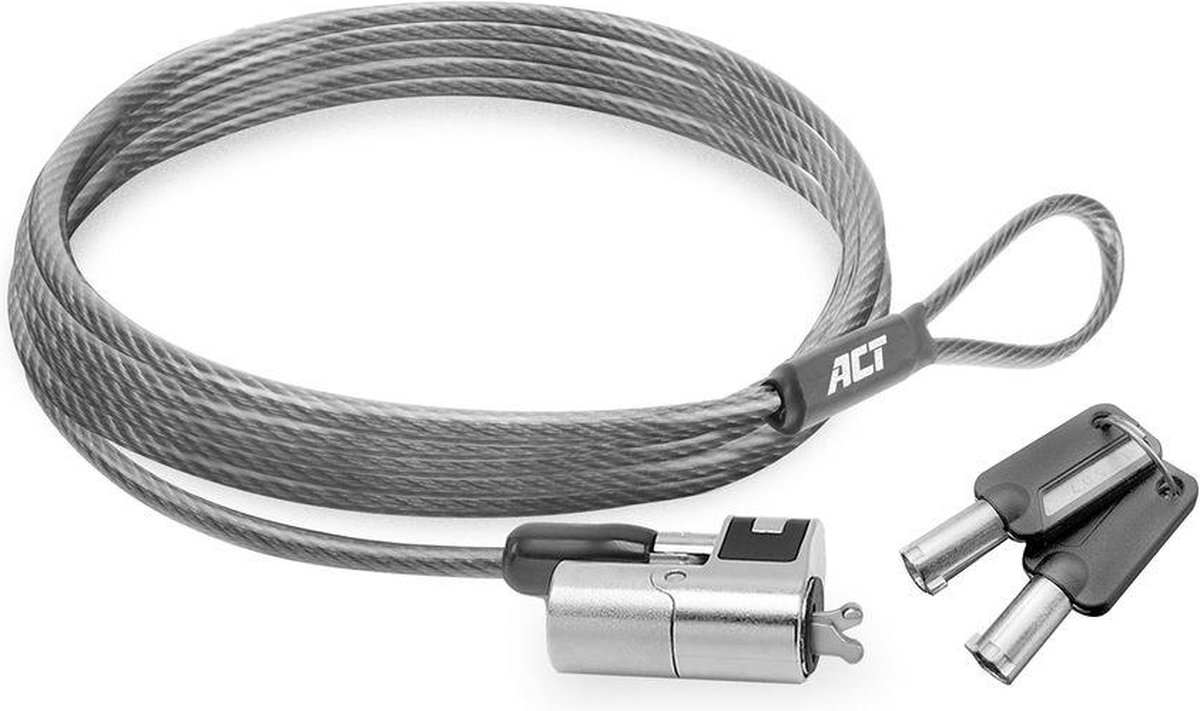 ACT AC9040 Laptopslot | Wedge Security Lock | 2x Sleutels | 2 meter