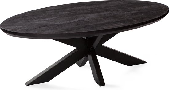 Zita Home Table basse ovale Swiss 130cm entièrement noire avec pied  d'araignée... | bol.com