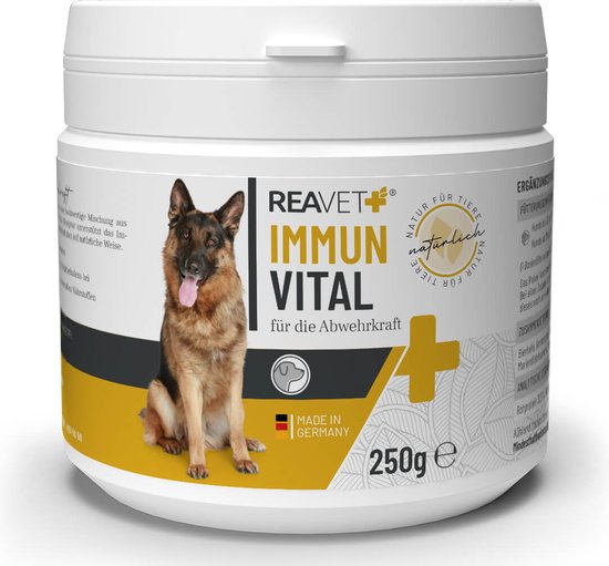 Foto: Reavet immuun vitaal voor honden natuurlijke kruidenmix draagt bij aan het instant houden van het algehele welbevinden zonder kunstmatige toevoegingen 250g