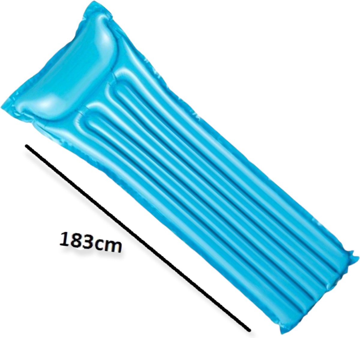 Intex Opblaas Luchtbed - Zwembad - Party - Lengte x Breedte - 183 X 69 cm - Blauw + Opblaasbare Bekerhouder