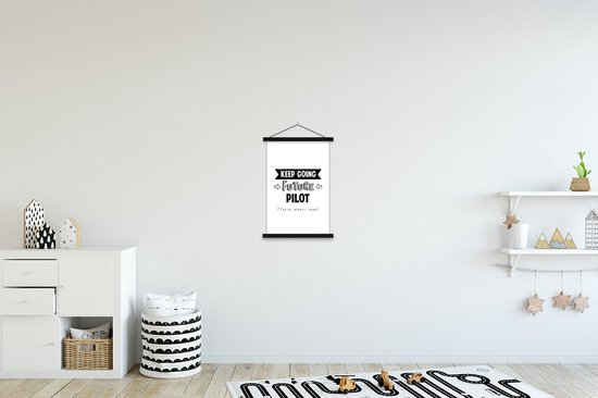 Porte-affiche avec affiche - Affiche scolaire - Pilote - Student - Citations - Formation - 40x60 cm - Lattes noires