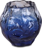 Waxinelicht glas large blauw - set van 2