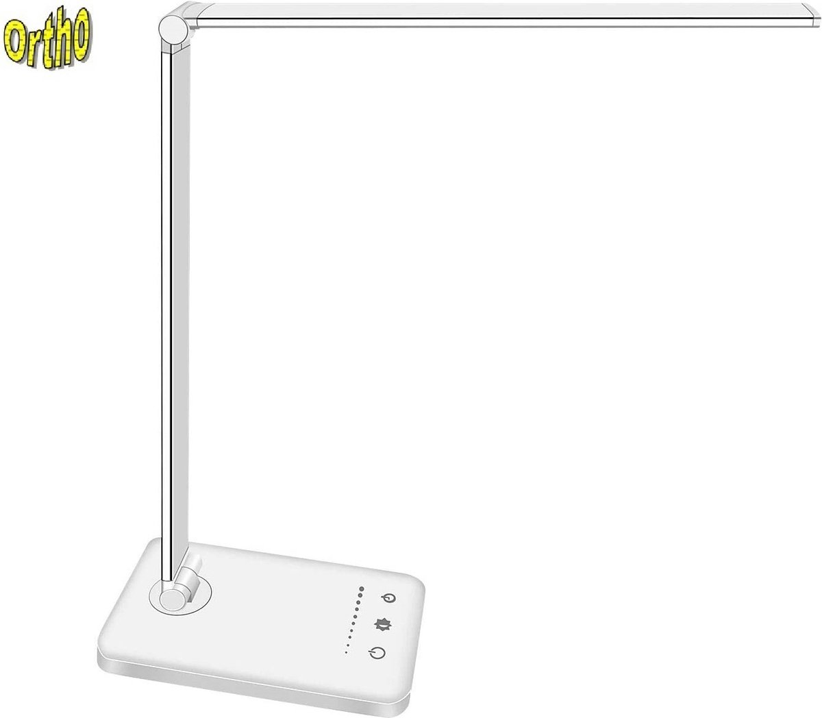 Ortho® - Bureaulamp - Bedlamp - Leeslamp - Nachtlamp - LED - Kleur licht, van Warm Wit tot Daglicht - Dimbaar - met USB oplaadpoort - Zilverkleurig thumbnail 2