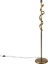 QAZQA linden - Klassieke Vloerlamp | Staande Lamp - 1 lichts - H 146 cm - Goud/messing - Woonkamer | Slaapkamer | Keuken