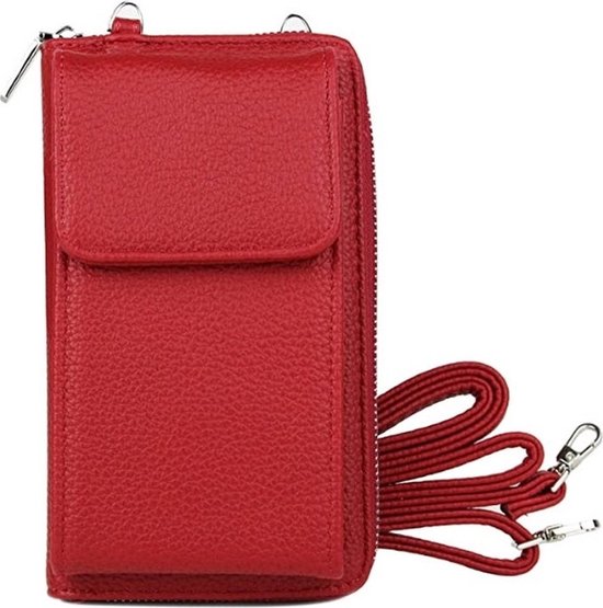 iBello tas - portemonnee met schouderband anti-skim RFID rood
