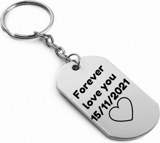 Akyol - Forever love you sleutelhanger met datum - Valentijnsdag - Liefde - Love - Relatie -Koppels - Geschenk - Jubileum