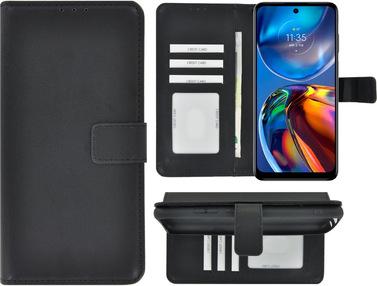 MoDo hoesje Geschikt voor Motorola Moto E32/ E32s - Kunstleer Book Case - Zwart