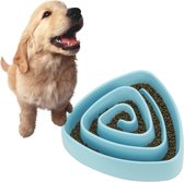 Voerbakken - Anti schrokbakken voor honden - anti-schrok voerbak - Slow feeder voor honden - Anti-slip - Blauw - Ø31.5 cm - Large