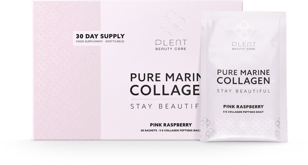 Plent - Vis Collageen (+ vit c) Pink Raspberry Sachets - 30 sachets met een heerlijke perfect afgemeten dagelijkse dosis