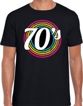 70s / seventies verkleed t-shirt zwart voor heren - discoverkleed / party shirt - Cadeau voor een disco liefhebber XXL