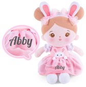 Abby - Knuffelpop - GRATIS Met naam naar keuze  - klein konijntje - Zacht