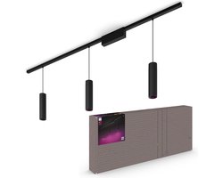 Philips Hue Perifo railverlichting plafond – wit en gekleurd licht – 3 hanglampen – zwart – basisset