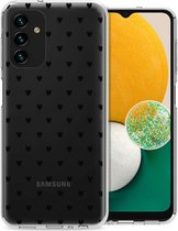 iMoshion Hoesje Geschikt voor Samsung Galaxy A13 (5G) / A04s Hoesje Siliconen - iMoshion Design hoesje - Zwart / Hearts All Over Black