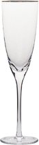 Vikko Décor - Champagne Glazen - Set van 6 Champagne Coupe - Flutes - Zilveren Rand
