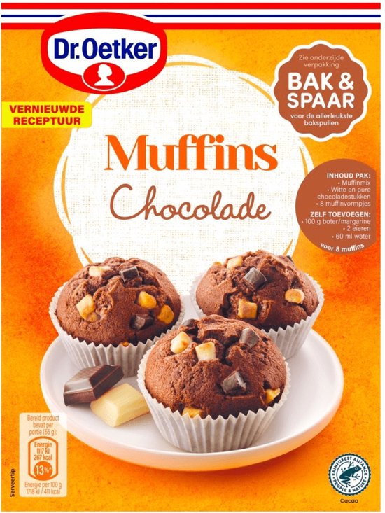 Dr. Oetker - Bakmix - Muffins Chocolade | bol.com