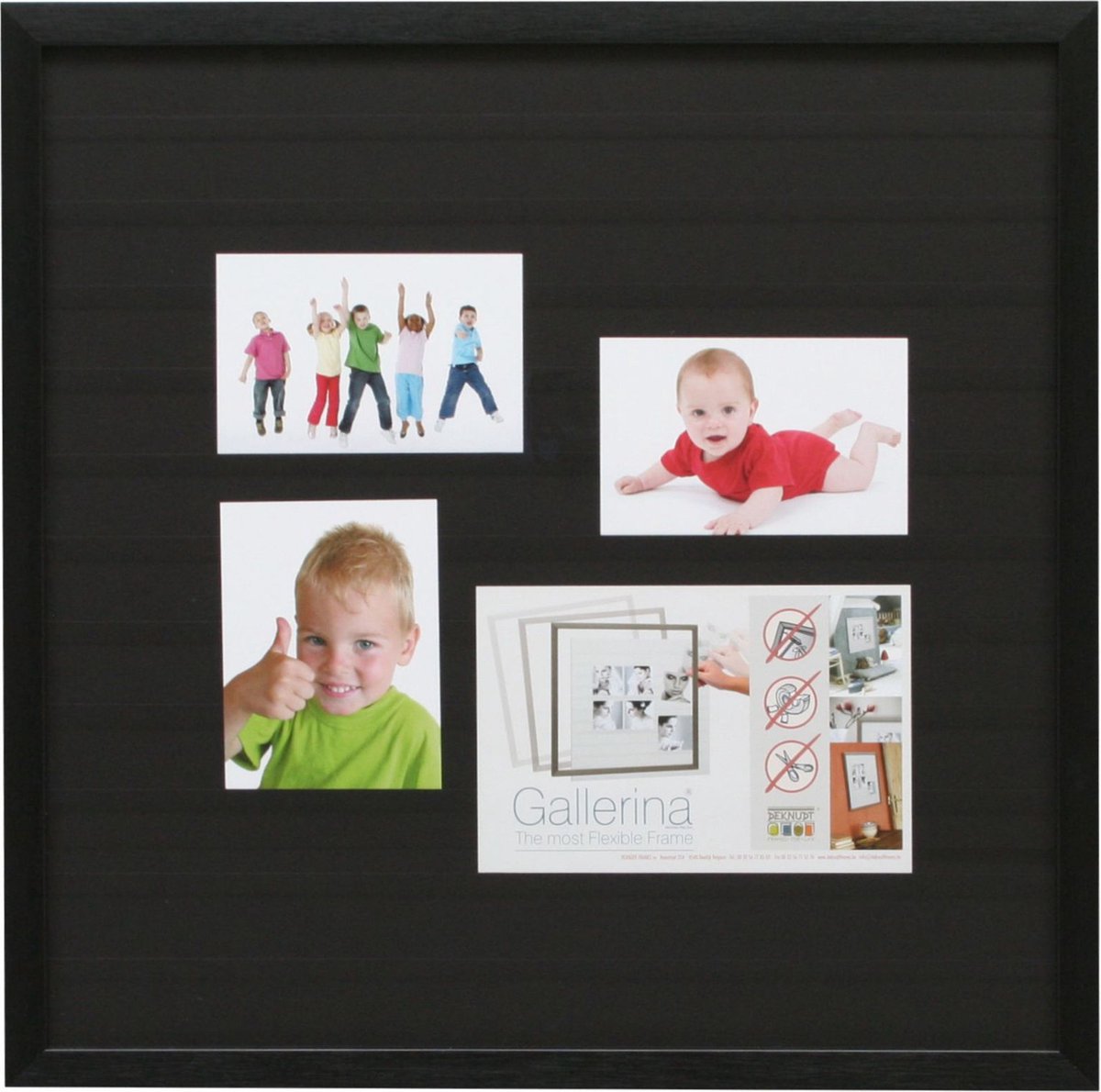 Deknudt Frames multifotolijst S41VH2 G - zwart - gallerina - 50x50 cm