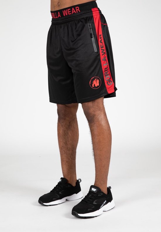 Gorilla Wear - Atlanta Shorts - Zwart/Rood - S/M