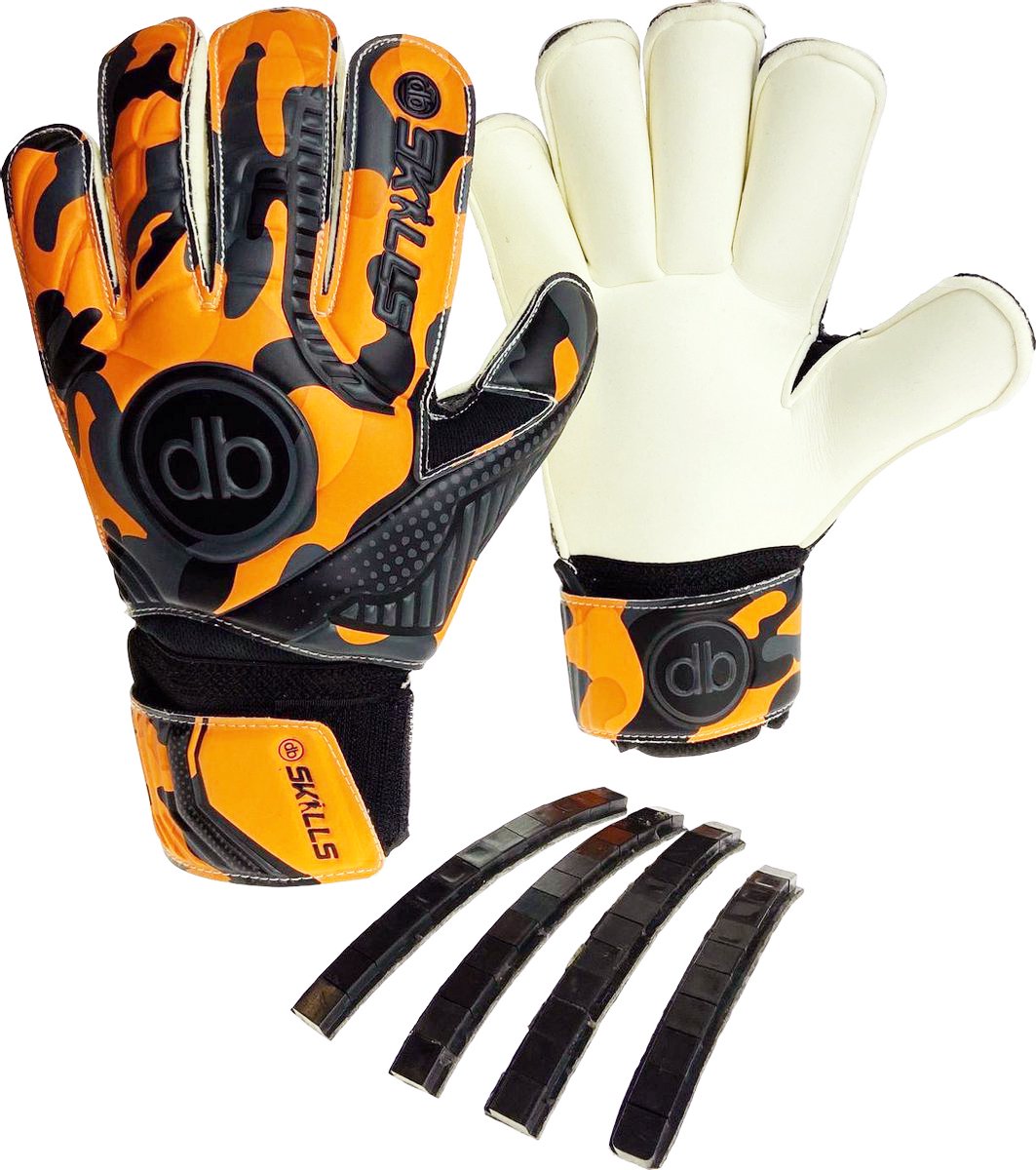 Keepershandschoenen db SKILLS Orange Camo maat 5 Verwijderbare fingersave