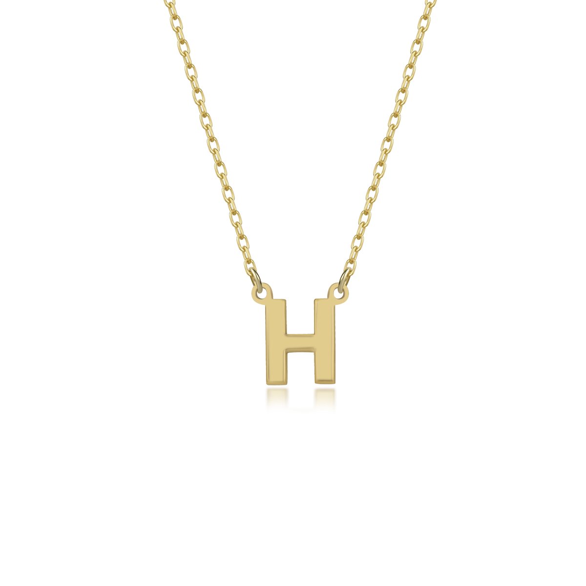 Letter H Initial Gold Plated Ketting Zilver (925 sterling) Trendy Minimalistisch Combi Bedel Goudkleurig Dames Meisje | Cadeau Voor Vrouw