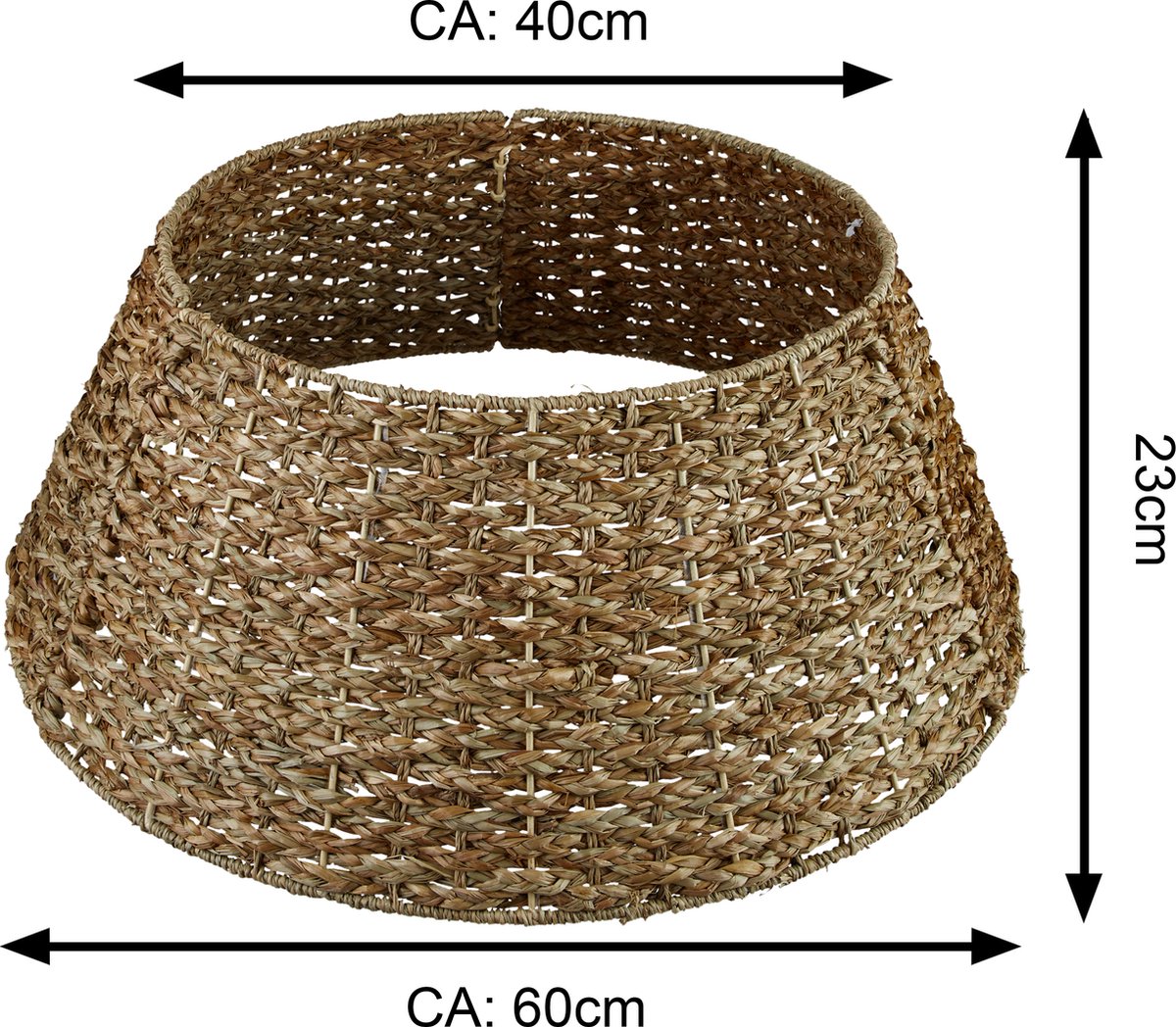 Meisterhome Kerstboommand - Kerstboomrok van natuurlijke Zeegrass - Ø 60 cm - Decoratieve hoes om de kerstboomstandaard - Kerstboomring - kraag Kerstboomrok - H23 x Ø60 cm - Zeegras - Naturel Bruin 3 elementen – foto 6