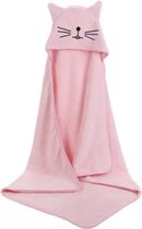 IL BAMBINI - zachte baby badponcho - Fleece handdoek - omslagdoek - Badcape - 90 x 90 cm - Roze