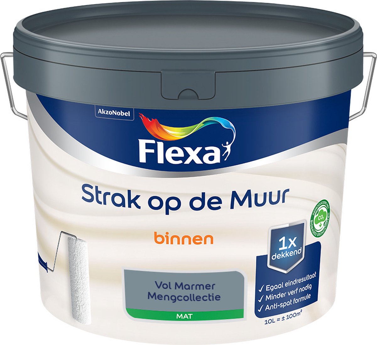 Flexa Strak op de Muur Muurverf - Mat - Mengkleur - Vol Marmer - 10 liter