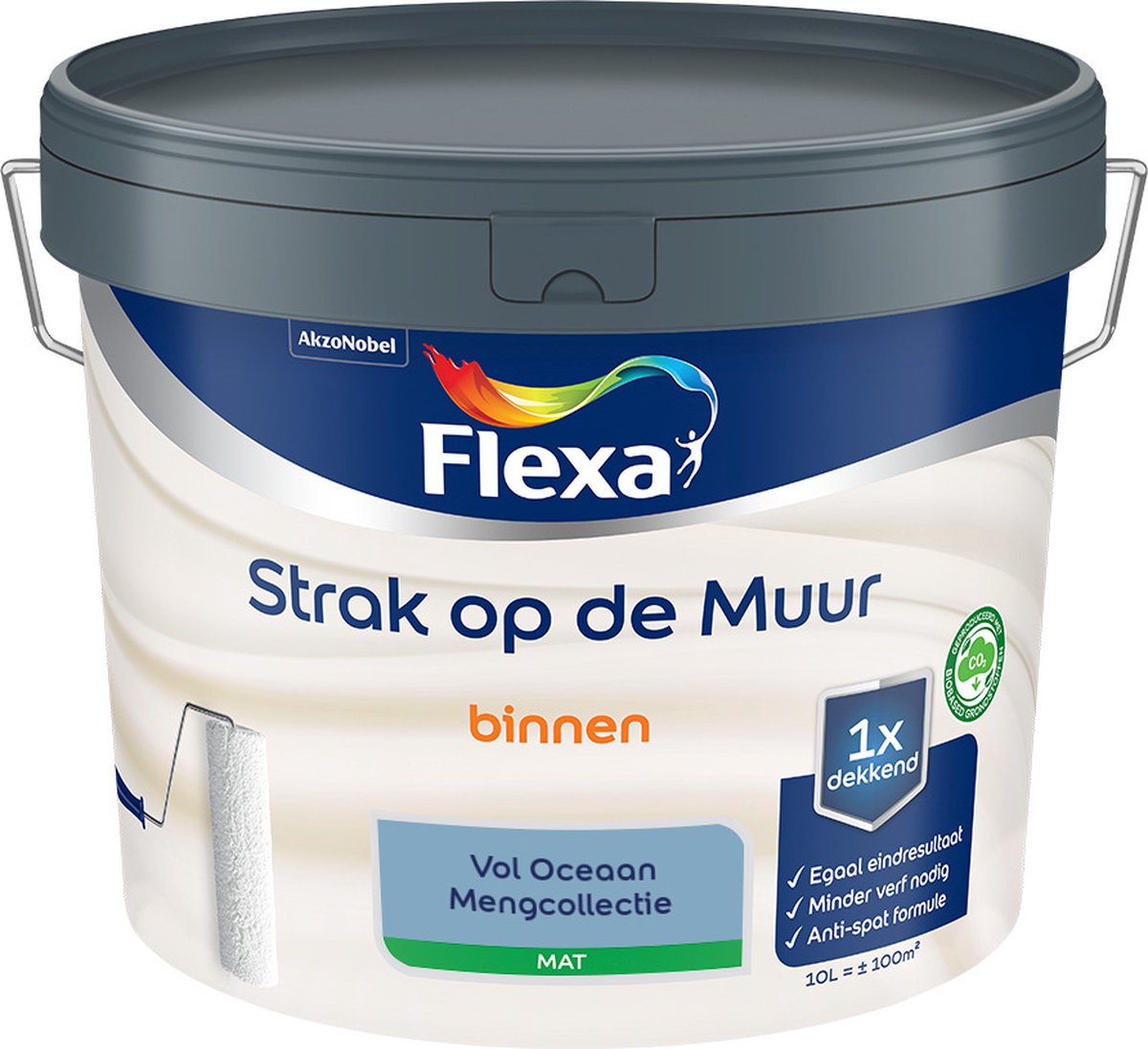 Flexa Strak op de Muur Muurverf - Mat - Mengkleur - Vol Oceaan - 10 liter