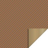 Cadeaupapier - Duo Stripe Cognac/Green - Gold - 70x300 cm