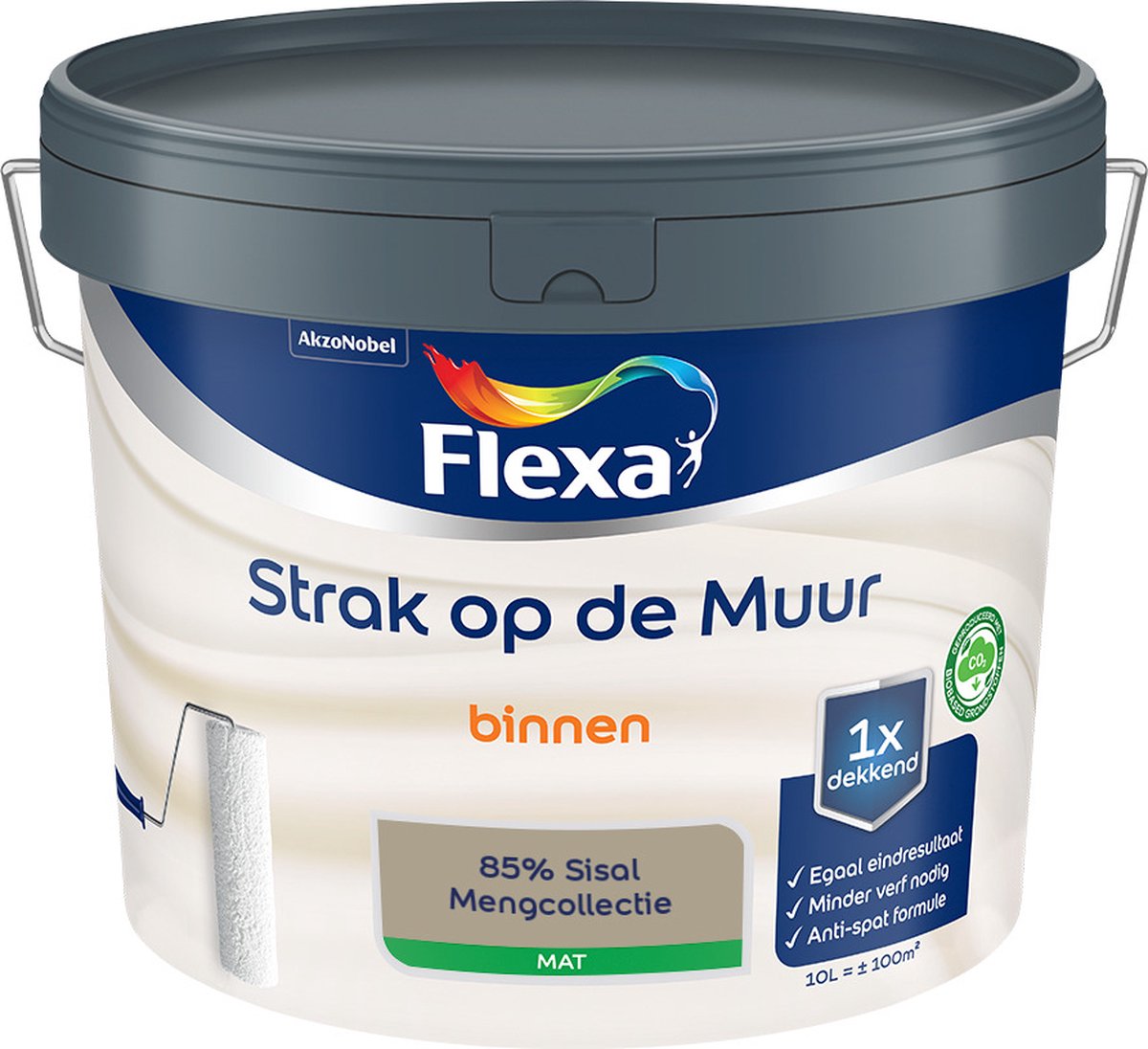 Flexa Strak op de Muur Muurverf - Mat - Mengkleur - 85% Sisal - 10 liter