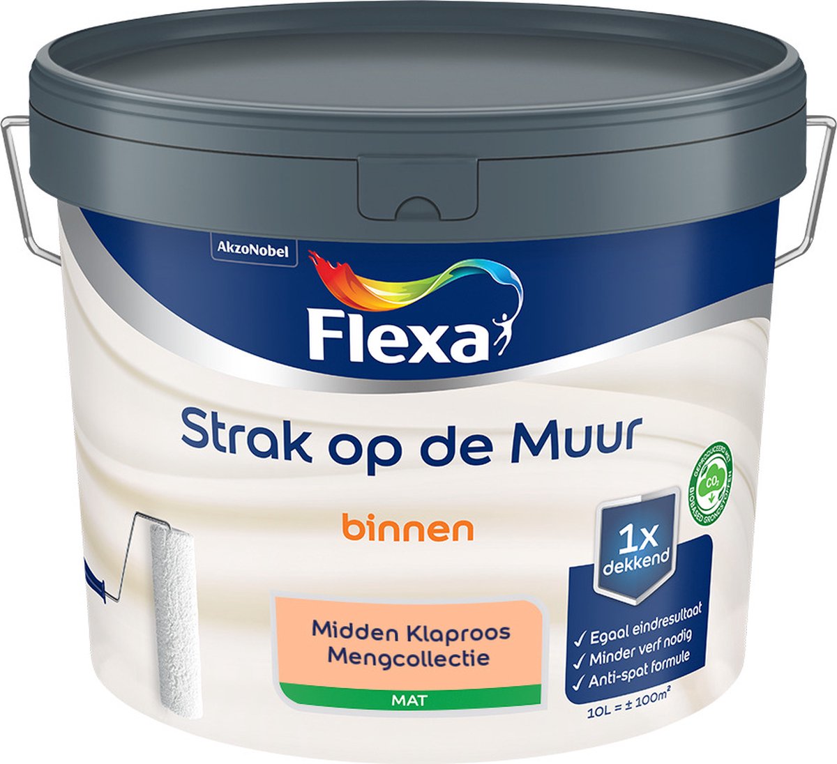 Flexa Strak op de Muur Muurverf - Mat - Mengkleur - Midden Klaproos - 10 liter