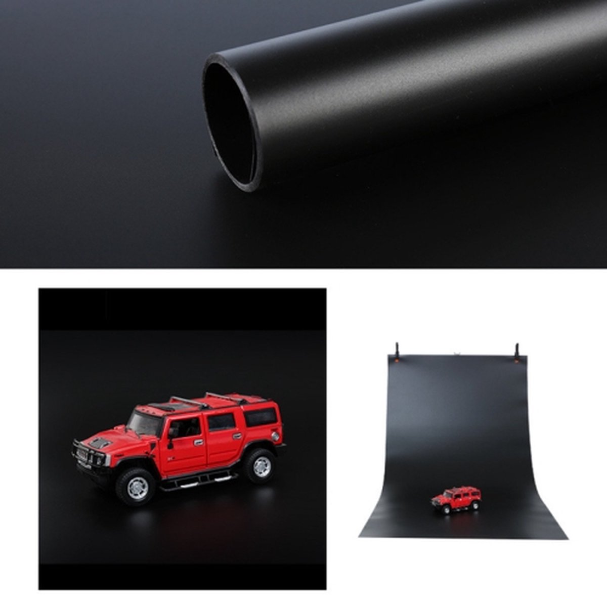 100x200cm PVC-papier Matte Fotografie Achtergrond (Zwart)