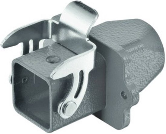 HARTING Han 3A Sockelgehäuse – Geschlossener Boden, 1x M20 Kabelabgang, 1 Bügel – IP67 – Zinkdruckguss