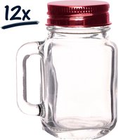 12x drinkbeker jar drinkpotje mini 50ml afsluitbaar fruit shakes anti-lek
