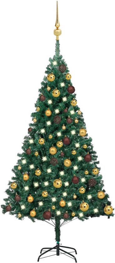 Ondersteboven Kunstkerstboom met Ballenset Groen
